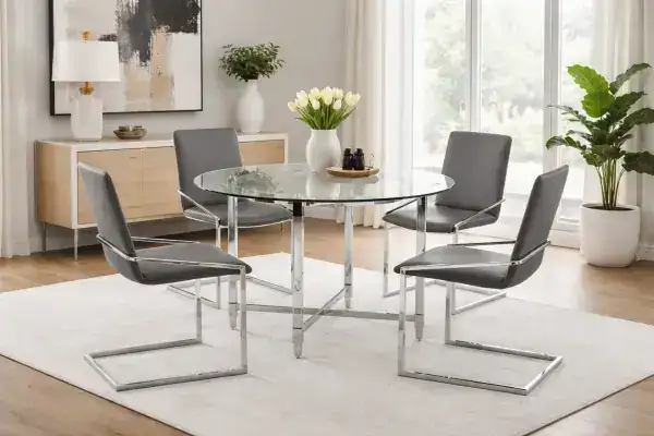 5-PIECE DINING SET - GREY