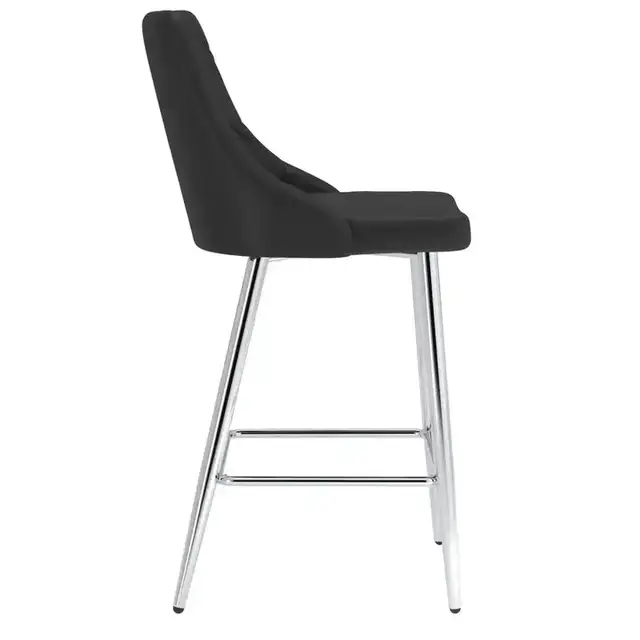 Devo 26" Counter Stool, Set of 2 in Black and Chrome