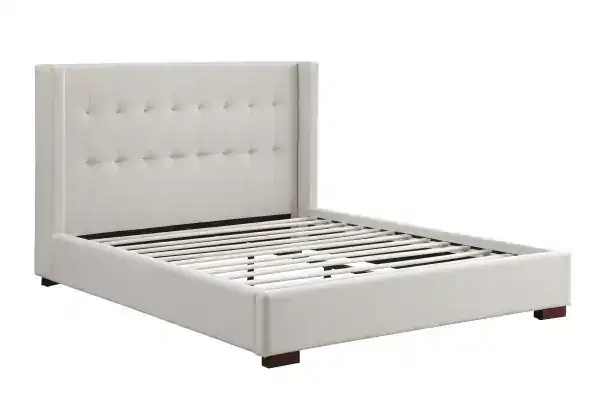 KING BED FRAME - BEIGE