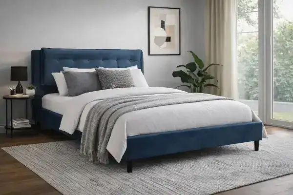 QUEEN PLATFORM BED - TEAL
