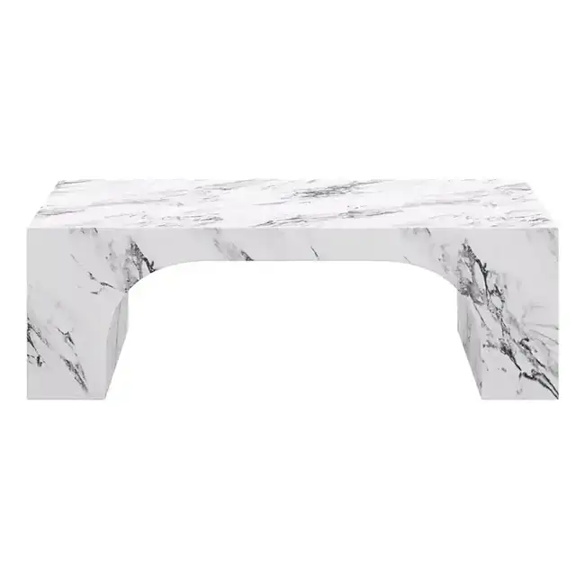 Atticus Rectangular Coffee Table in Bulgari White