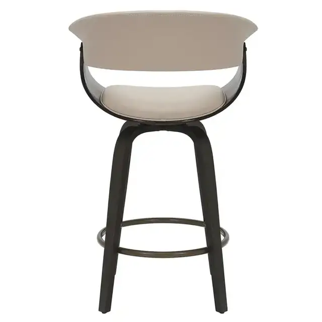 Holt 26" Counter Stool with Swivel, Set of 2 in Mushroom and Walnut