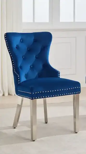 C 1247 - Chair (Blue Velvet) — 1 Chair
