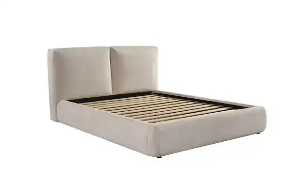 KING BED FRAME - BEIGE