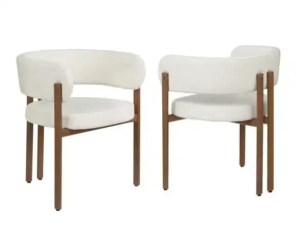 DINING CHAIR CREAM/WALNUT — 1 Chair