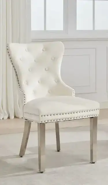 C 1248 - Chair (Creme Velvet) — 1 Chair