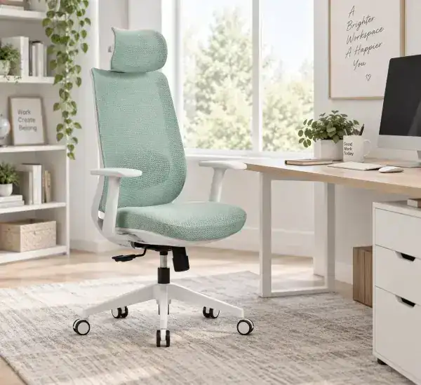 OFFICE CHAIR - SAGE GREEN/WHITE
