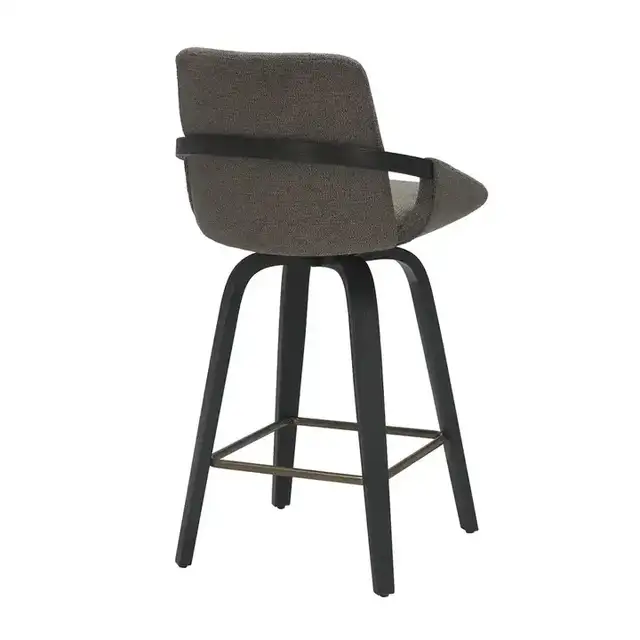 Parker 26" Counter Stool with Swivel, Set of 2 in Charcoal and Black
