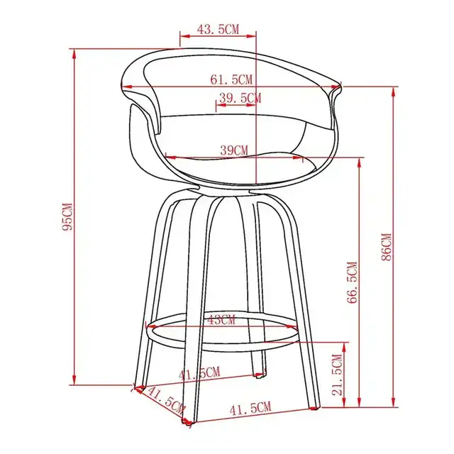 Holt 26" Counter Stool with Swivel, Set of 2 in Black and Walnut