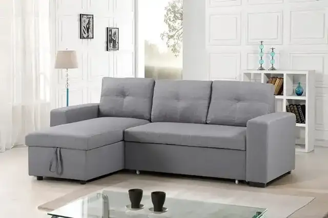 IF 9031 - Sofabed Sect. w/ Rev. Chaise (Grey Fabric)