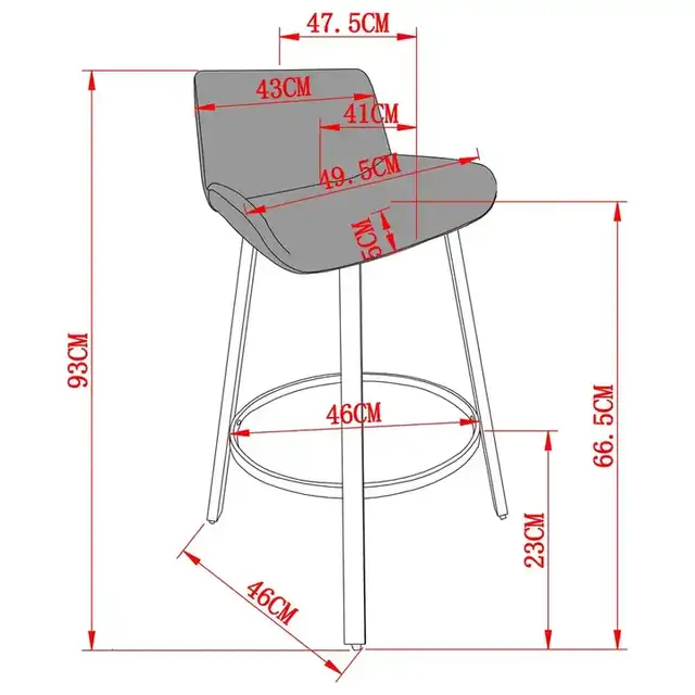 Fern 26" Counter Stool with Swivel, Set of 2 in Grey Fabric and Black