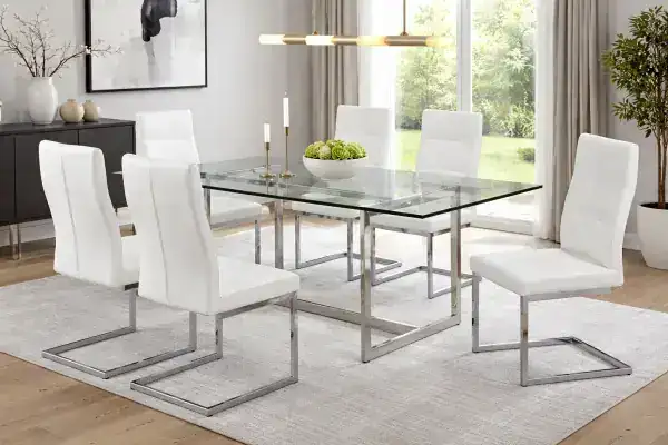 7-PIECE DINING SET- WHITE