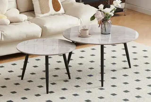 IF 2211 - 2Pc Coffee Table Set (Armani Grey Stone)