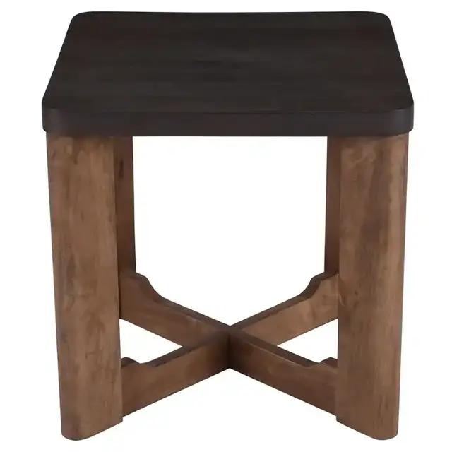 Merano Square Accent Table in Mocha and Walnut