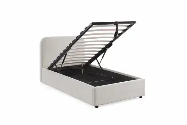 TWIN PLATFORM STORAGE BED - BEIGE