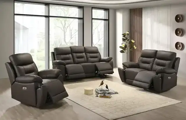 IF 8160 (Brown Leather Match) - 3Pc Power Recliner Set