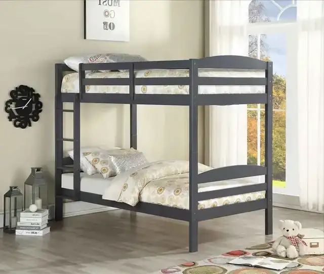 B 124 Single/Single Bunk Bed - Grey