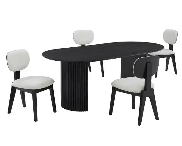 5-PIECE DINING SET - BLACK