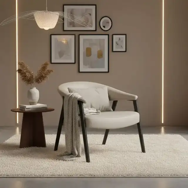 Bexley Accent Chair in Mushroom and Black