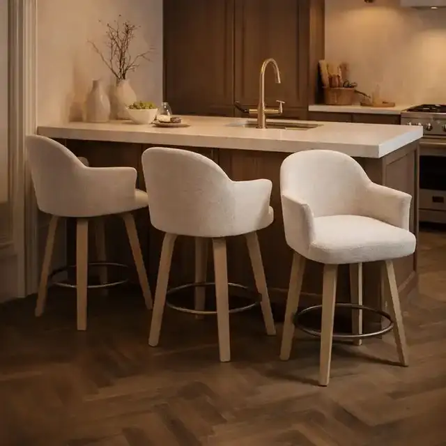 Torra 26" Counter Stool with Swivel, Set of 2 in Oat and Washed Oak