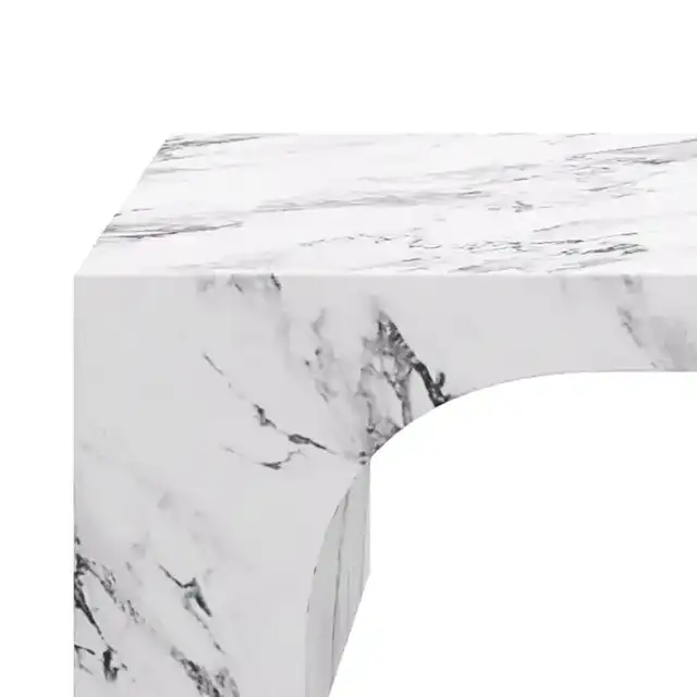 Atticus Rectangular Coffee Table in Bulgari White
