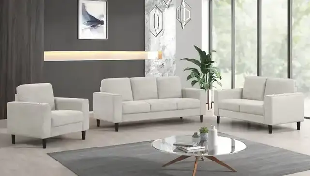 IF 8241 (Beige) - 3Pc Sofa Stationary Set