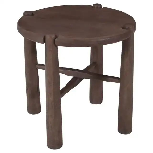 Carlyn Round Accent Table in Dark Walnut
