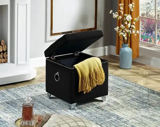 IF 6296 - Ottoman (Black Velvet)