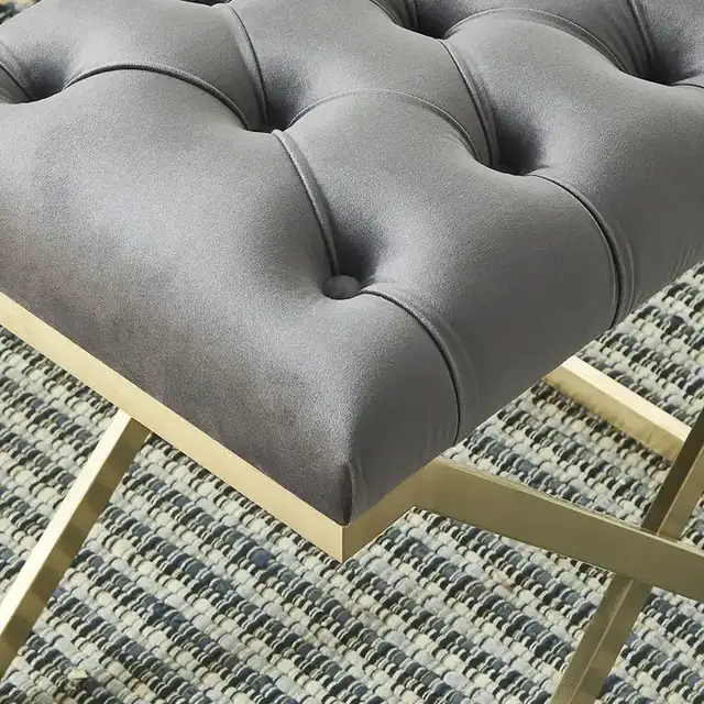 Rada Bench in Grey and Brushed Gold