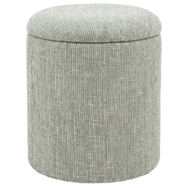 Twyla Round Storage Ottoman in Sage