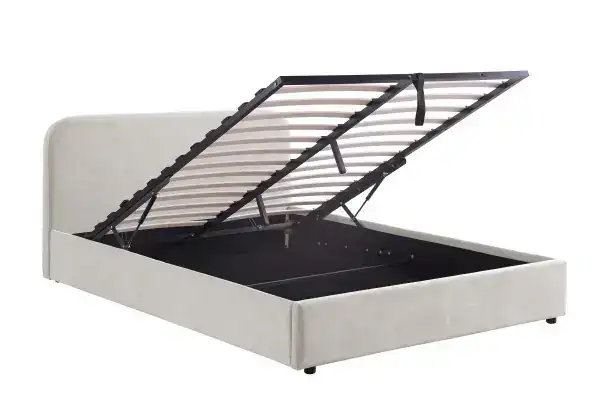 FULL PLATFORM STORAGE BED - BEIGE