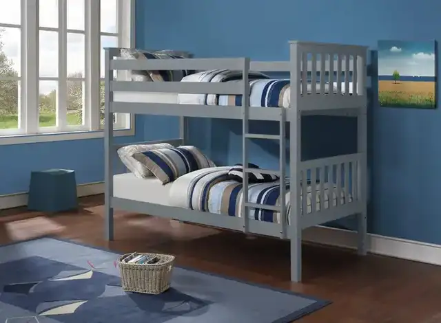 B 101 Single/Single Bunk Bed - Grey