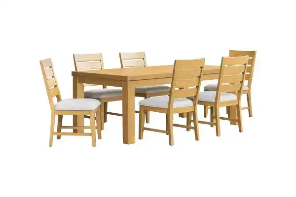 7-PIECE DINING SET - OAK