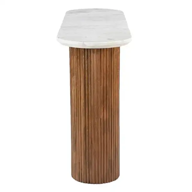 Jilsa Console Table, 50" in Walnut and White
