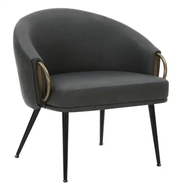 Zita Accent Chair in Vintage Charcoal and Black and Aged Gold