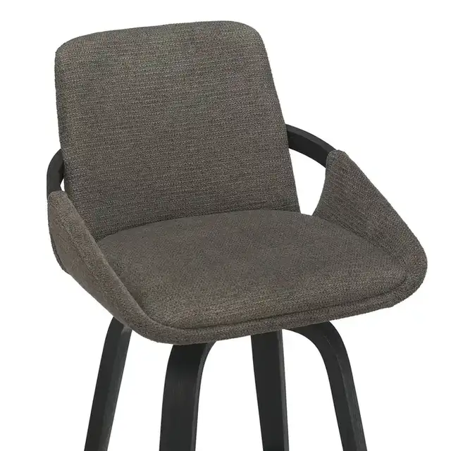 Parker 26" Counter Stool with Swivel, Set of 2 in Charcoal and Black