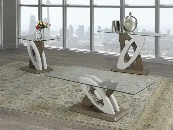 END TABLE - WHITE/WALNUT