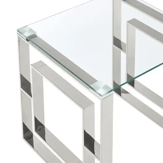 Eros Rectangular Coffee Table in Silver