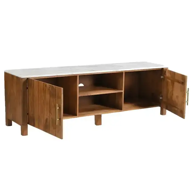 Camden Media Cabinet, 63" in Walnut and White