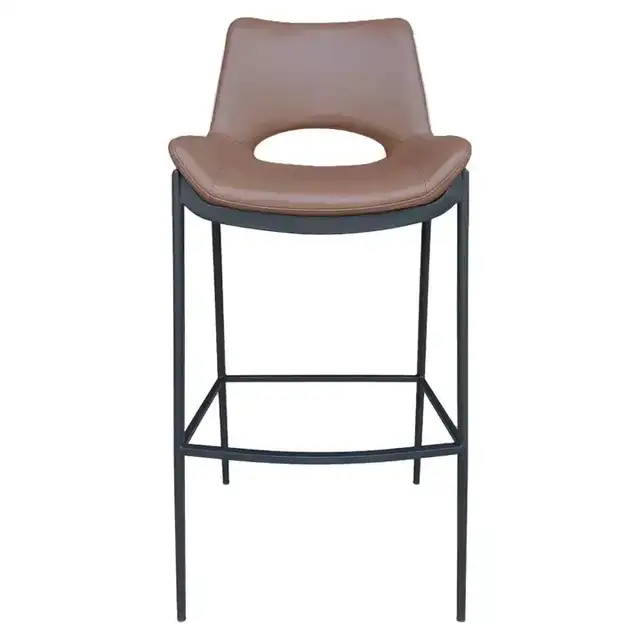 Icona 30" Bar Stool in Saddle and Black