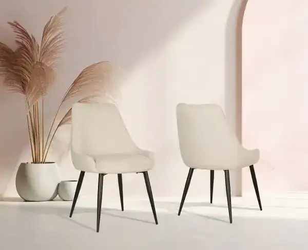 DINING CHAIR, SET OF 2 - BEIGE