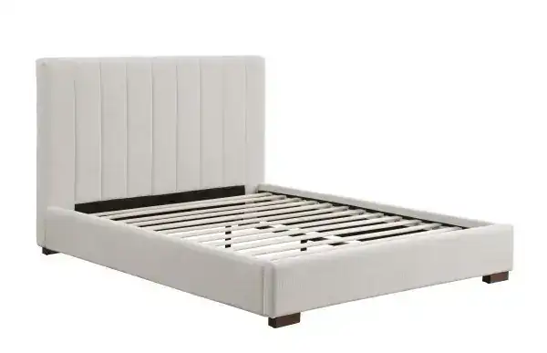 KING BED FRAME - BEIGE