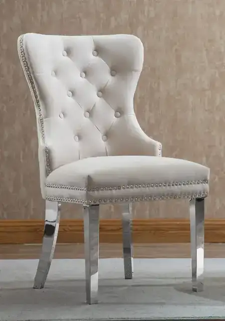 C 1263 - Chair (Creme Velvet) — 1 Chair
