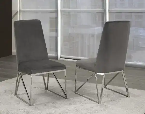 DINING CHAIR, SET OF 2 - GREY