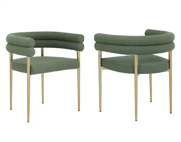 DINING CHAIR GREEN/GOLD — 1 Chair