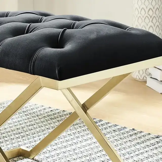 Rada Bench in Black and Brushed Gold