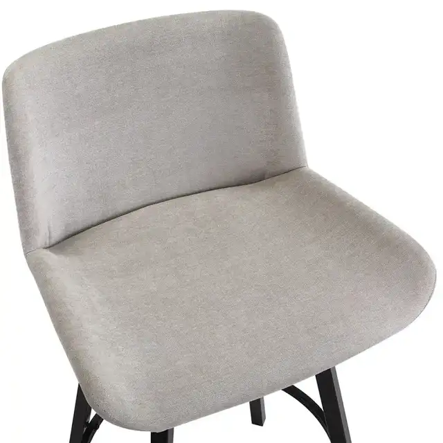 Fern 26" Counter Stool with Swivel, Set of 2 in Grey Fabric and Black
