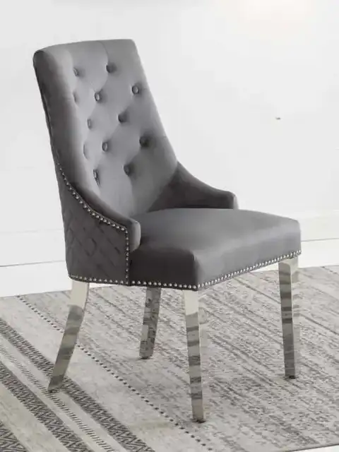 C 1250 - Chair (Grey Velvet) — 1 Chair