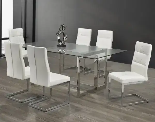 7-PIECE DINING SET- WHITE