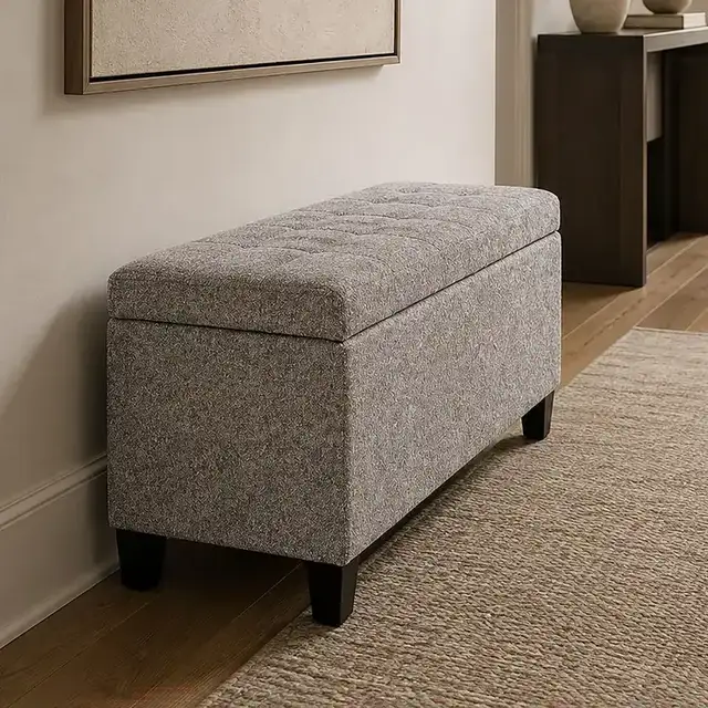 Sonos Storage Ottoman Bench in Stone